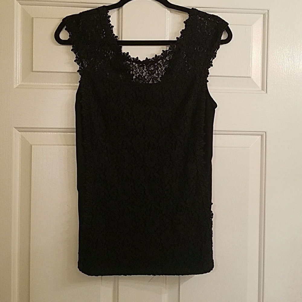 Black floral print fashion tank